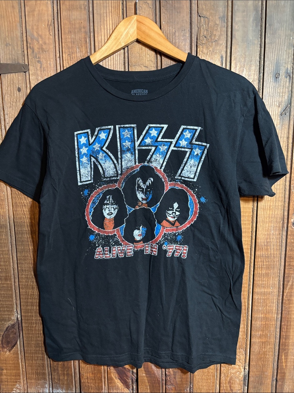 KISS Black 'Alive '78' Graphic Short Sleeve Tee